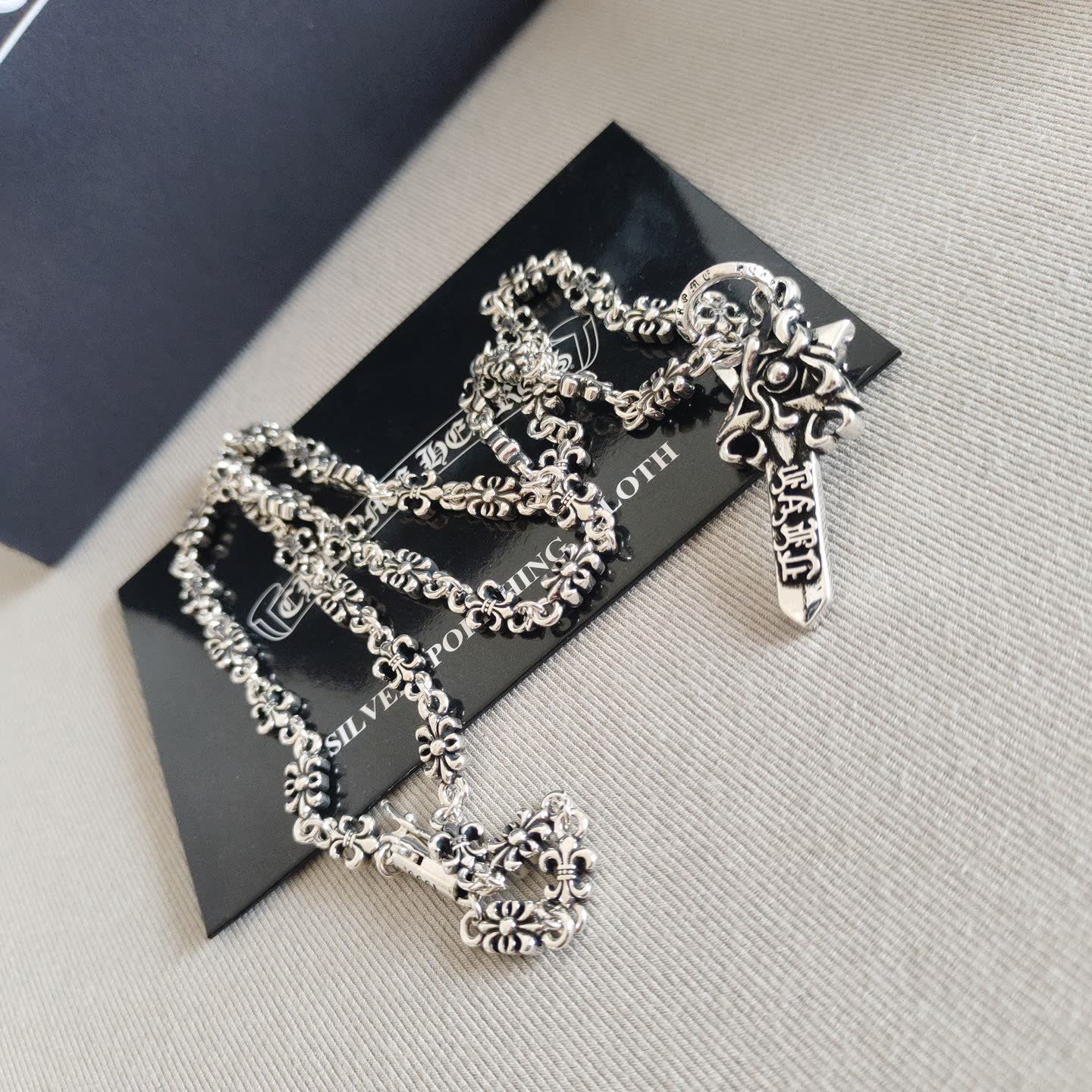 Chrome Hearts Chromecarts Silver Key Pendant Necklace